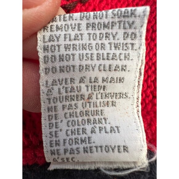 Vintage 80s Marisa Christina hand knit patriotic bear hearts stars cardigan 3X - Picture 8 of 11